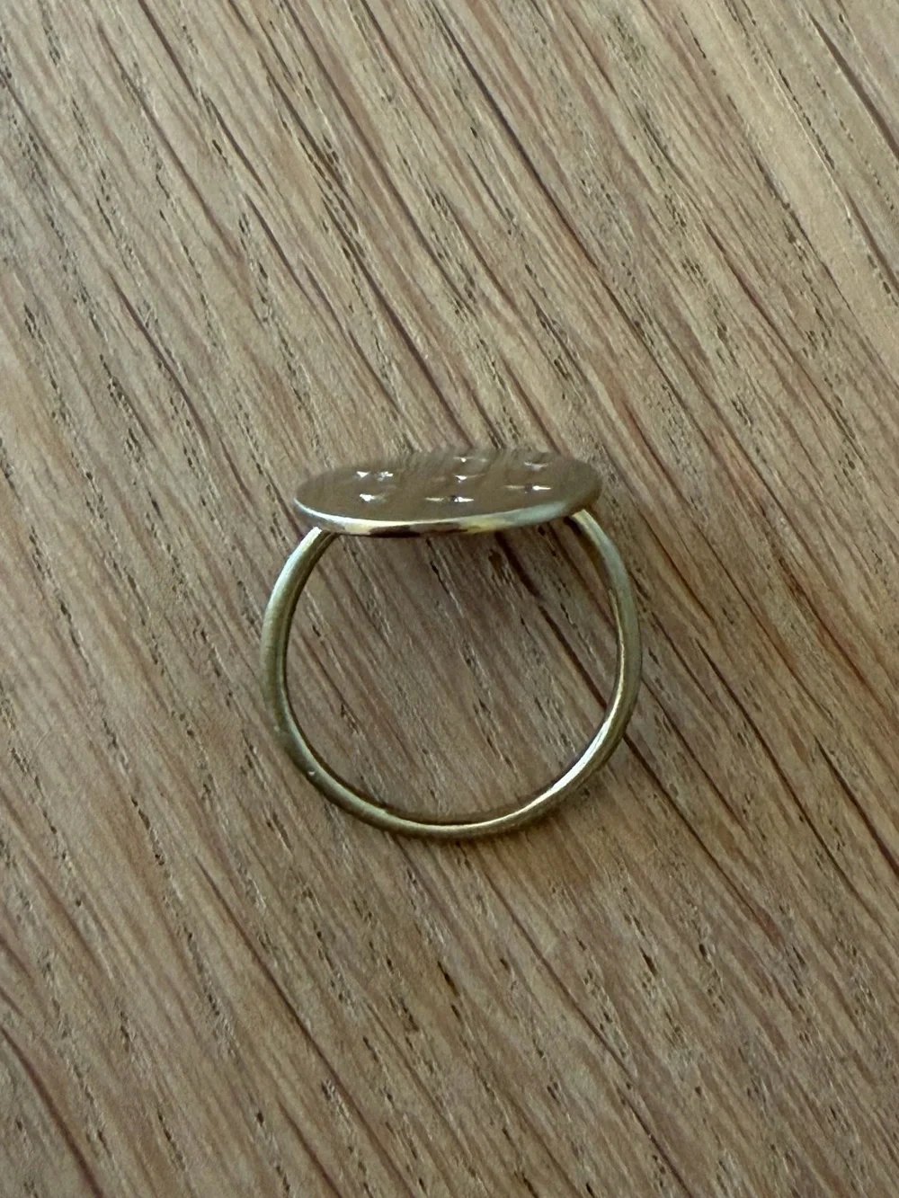 Star Accent Gold platted Disc Ring - Women's Fashion Jewelry